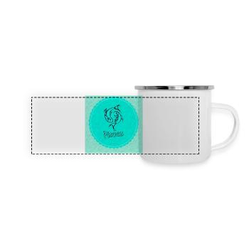 Fische - Panorama Emaille-Tasse - Weiß - Vorne