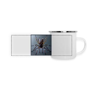 Tarentule à genoux rouges - Mug panoramique émaillé - blanc - Devant