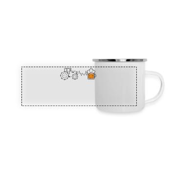 Motor Vehicle Tractor Commercial Vehicle Arable Farming Field - Panoramic Camper Mug - white - Front