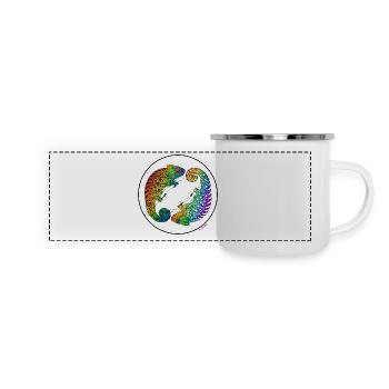 Caméléon de la fierté - Mug panoramique émaillé - blanc - Devant