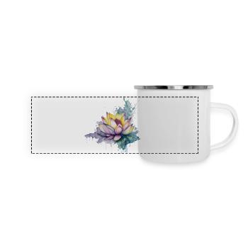 Lotus - Panorama Emaille-Tasse - Weiß - Vorne