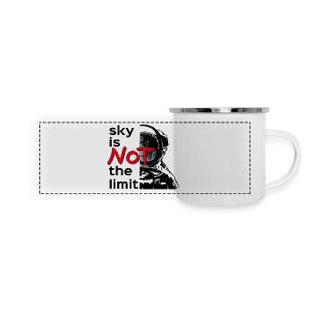 sky is Not the limit black - Panorama Emaille-Tasse - Weiß - Vorne