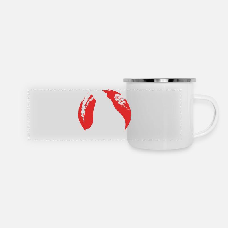 Bear Silhouette Japanese - Panoramic Camper Mug - white