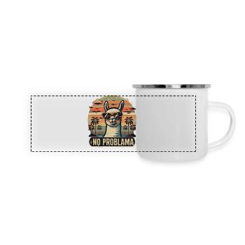 Ein Unbeschwertes No Problama - Panorama Emaille-Tasse - Weiß - Vorne