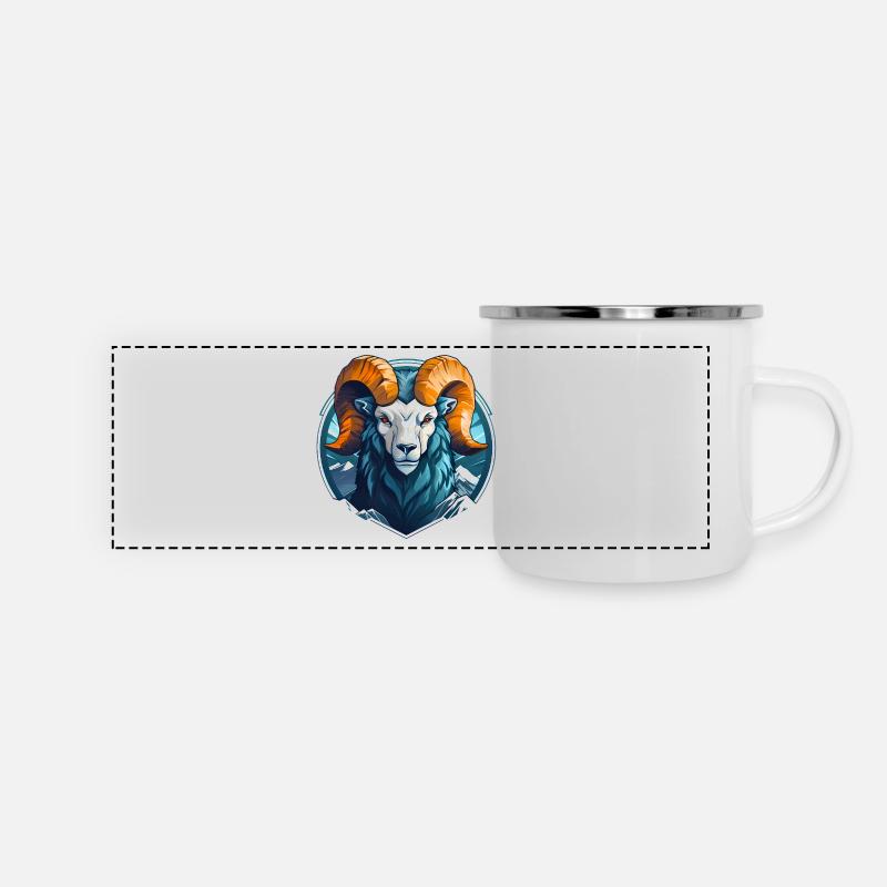 Mascottes Bélier - Mug panoramique émaillé - blanc