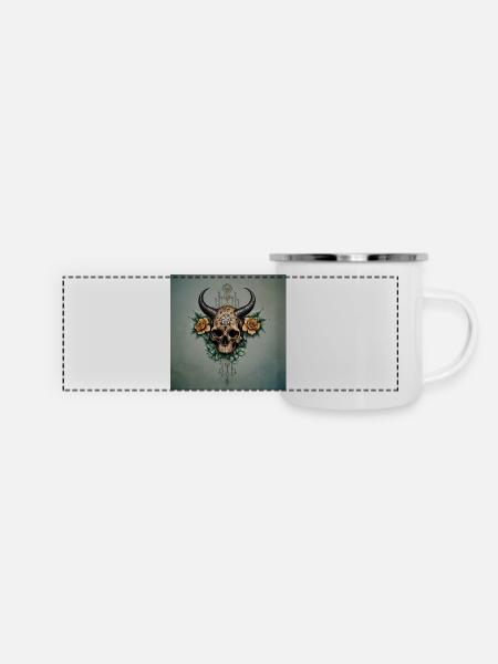 Toller Schädel. - Panorama Emaille-Tasse - Weiß