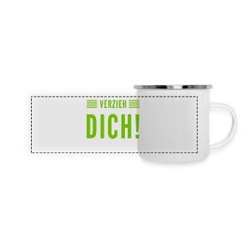 geh weg - Panorama Emaille-Tasse - Weiß - Vorne