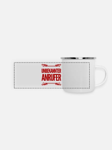 der Anrufer ist unbekannt - Panorama Emaille-Tasse - Weiß