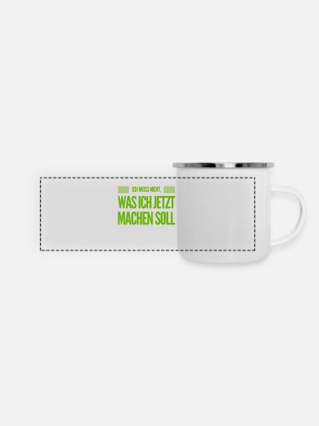 ich habe keinen Plan - Panorama Emaille-Tasse - Weiß