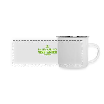 Hast du verstanden? - Panorama Emaille-Tasse - Weiß - Vorne