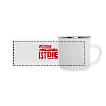die Zeitung lügt nicht - Panorama Emaille-Tasse - Weiß - Vorne