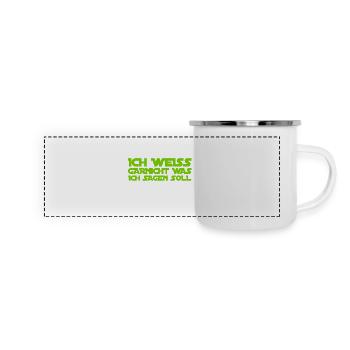 ich bin sprachlos - Panorama Emaille-Tasse - Weiß - Vorne