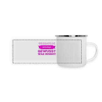 das war klar - Panorama Emaille-Tasse - Weiß - Vorne