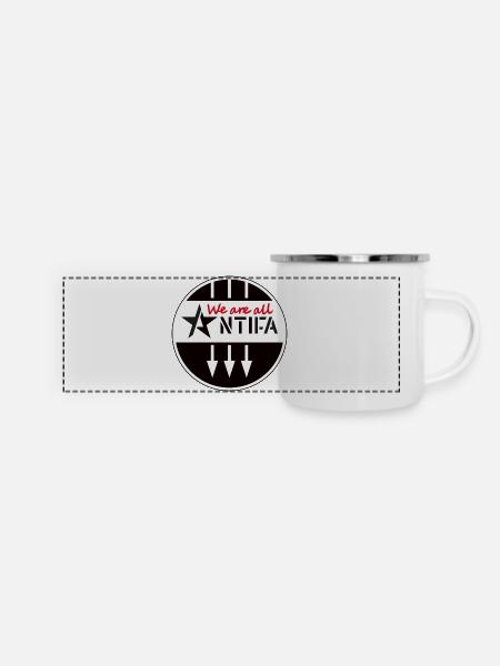 We are all ANTIFA - Panorama Emaille-Tasse - Weiß