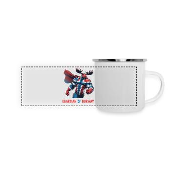 Wächter von Norwegen Elch - Panorama Emaille-Tasse - Weiß - Vorne