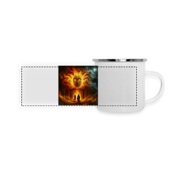 Mythological Fire Face - Panoramic Camper Mug - white - Front