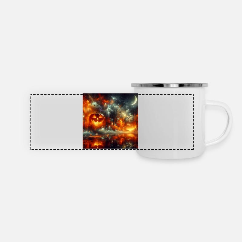 Halloween Landscape - Panoramic Camper Mug - white