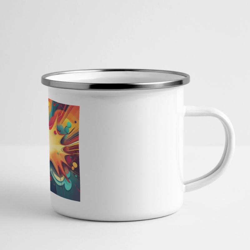 Abstract Colourful Splash with Explosive Design Panoramic Camper Mug