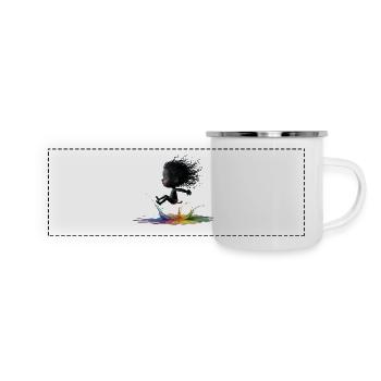 Elfie - Panorama Emaille-Tasse - Weiß - Vorne
