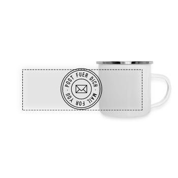 Post fuer dich - Panorama Emaille-Tasse - Weiß - Vorne