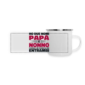 Papa und Opa - Panorama Emaille-Tasse - Weiß - Vorne
