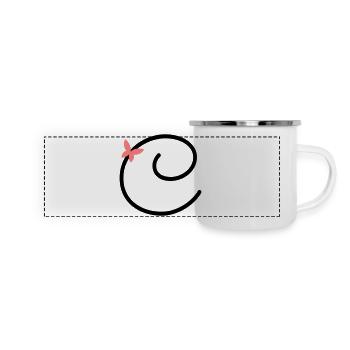 Lettre C Papillon Lettre - Mug panoramique émaillé - blanc - Devant