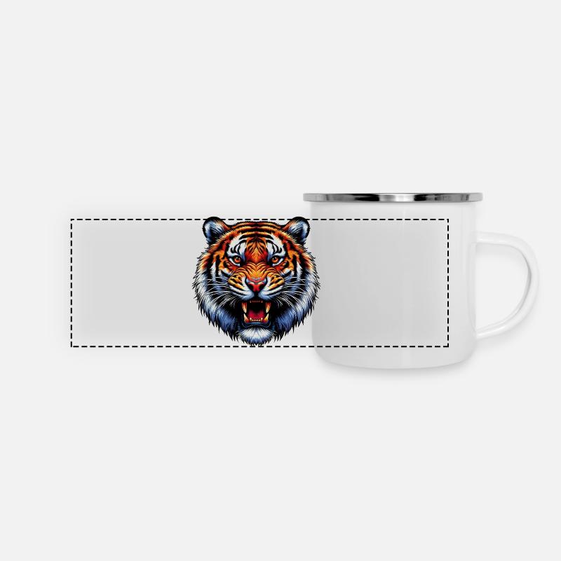 Tigre - Mug panoramique émaillé - blanc