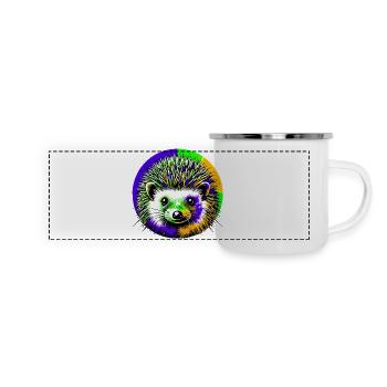 Igel - Panorama Emaille-Tasse - Weiß - Vorne