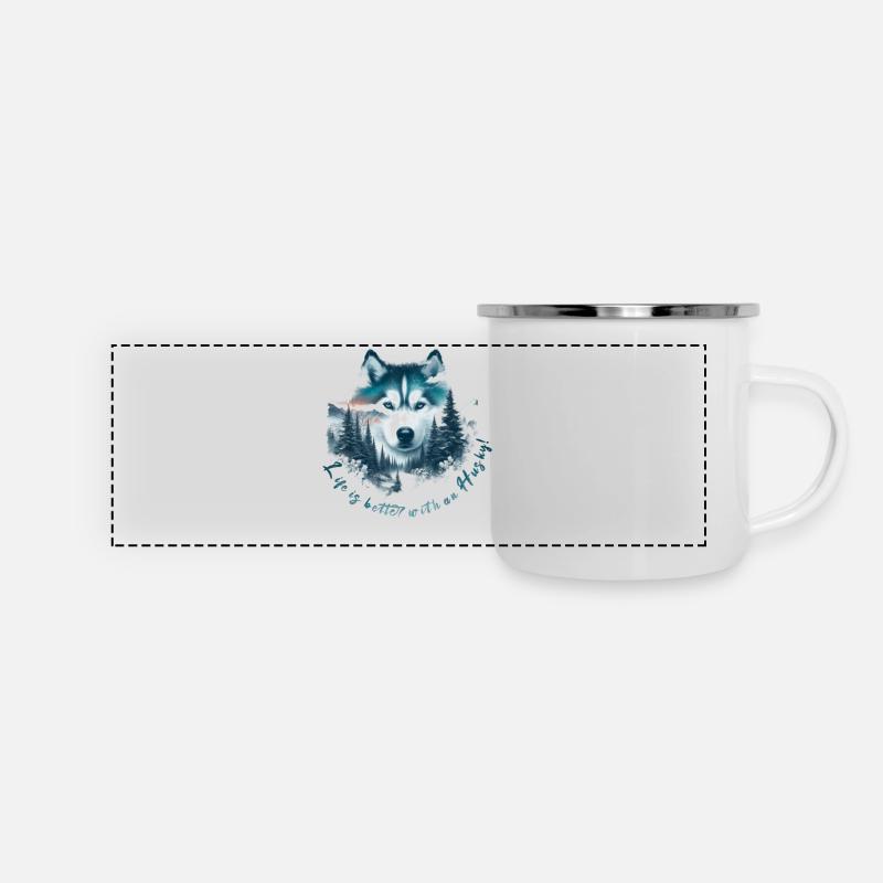 Rauque - Mug panoramique émaillé - blanc