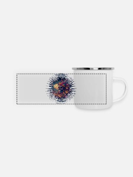 Día de los Muertos - Panorama Emaille-Tasse - Weiß