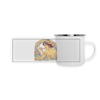 Pelmeni belle femme Art Nouveau Grace cadeau - Mug panoramique émaillé - blanc - Devant