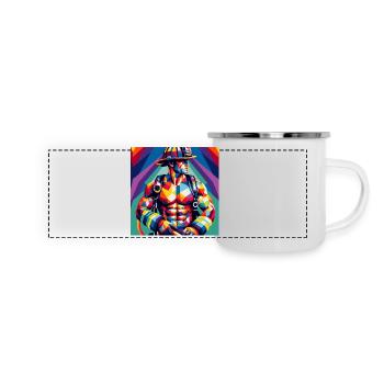 Héros des flammes - Mug panoramique émaillé - blanc - Devant
