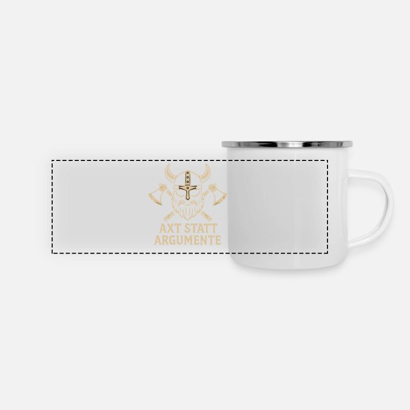 Hache viking au lieu d’arguments - Mug panoramique émaillé - blanc