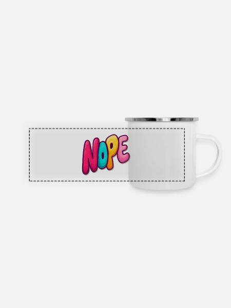 Nope - Panorama Emaille-Tasse - Weiß