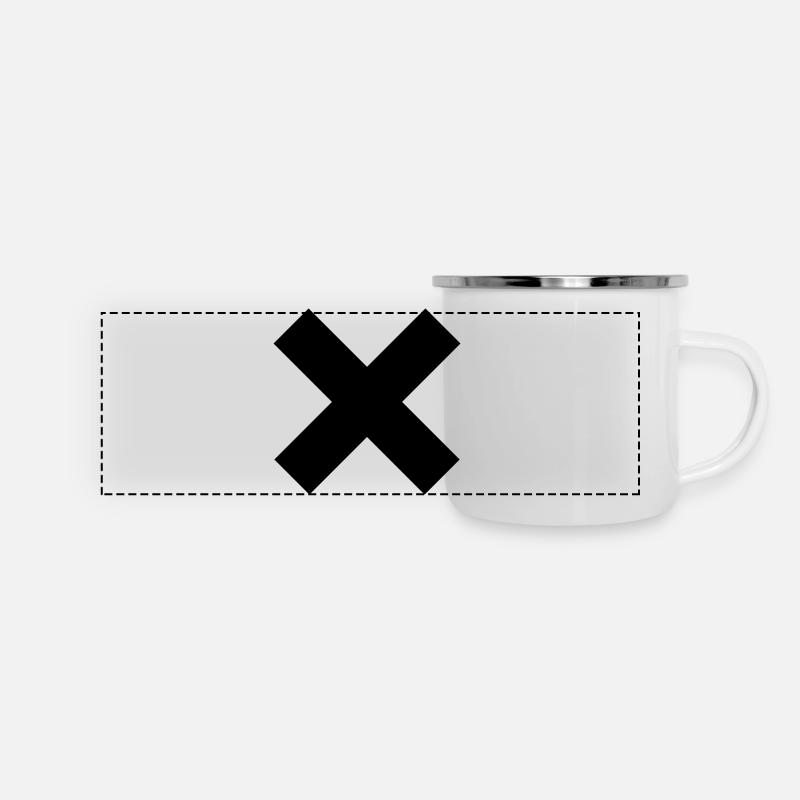 Kreuz - Panorama Emaille-Tasse - Weiß