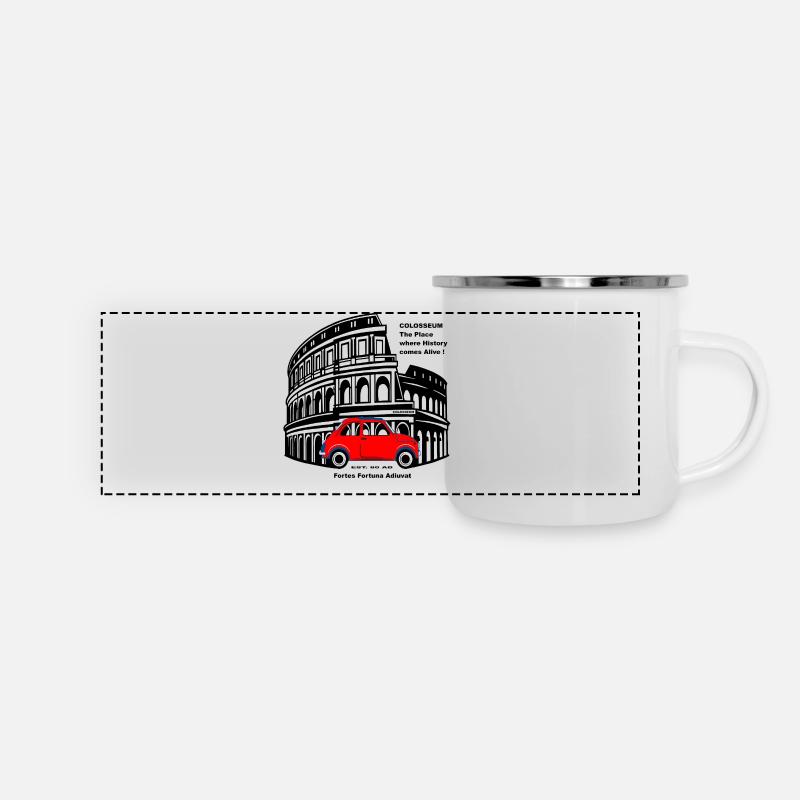Colosseum Italy Rome Shirt T Shirt Design Basic - Panoramic Camper Mug - white