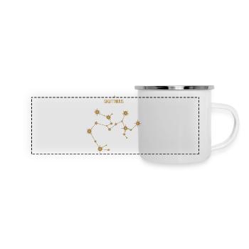 Sagittarius Zodiac Sign Star Constellation Golden - Panoramic Camper Mug - white - Front