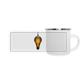 Ampoule et circuit - Mug panoramique émaillé - blanc - Devant