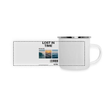 Verlorene Zeit: Miami Waves Triptychon - Panorama Emaille-Tasse - Weiß - Vorne