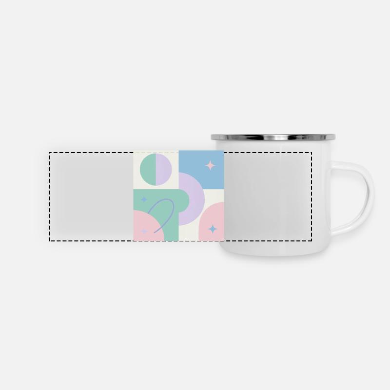 Pastel geometric cosmos design - Panoramic Camper Mug - white