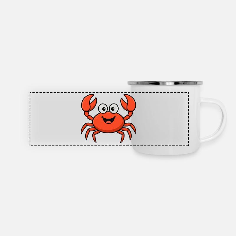 Cheerful Cartoon Lobster - Panoramic Camper Mug - white