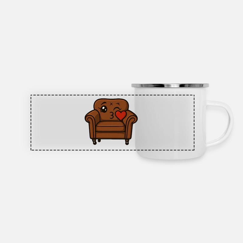 Couchi kisses - Panoramic Camper Mug - white