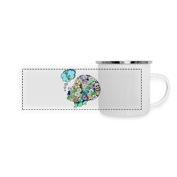 Kreativer Geist - Panorama Emaille-Tasse - Weiß - Vorne