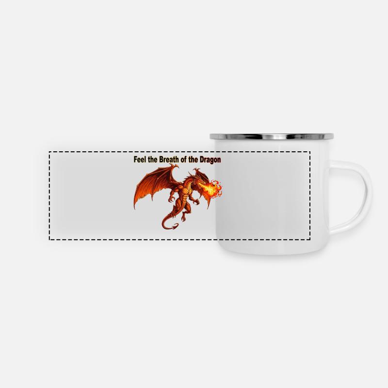 Fiery Dragon Breath Design - Panoramic Camper Mug - white