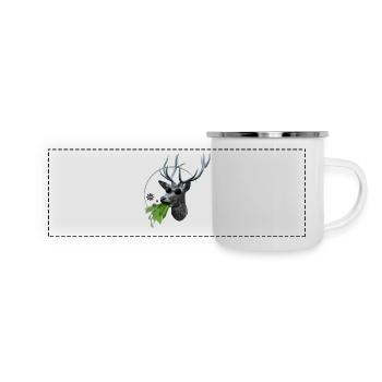 Wellenbrecher Hirsch - Panorama Emaille-Tasse - Weiß - Vorne