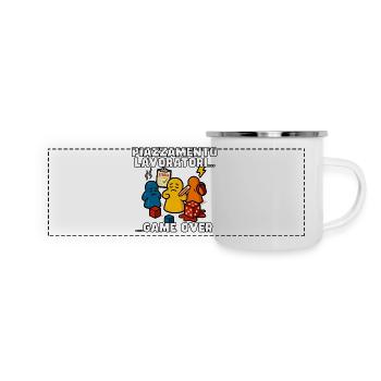 Placement des ouvriers : fin du jeu - Mug panoramique émaillé - blanc - Devant