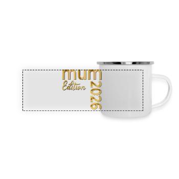 Annonce bébé 2026 Maman britannique - Mug panoramique émaillé - blanc - Devant