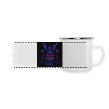 Neon Samurai Mask - Panoramic Camper Mug - white - Front