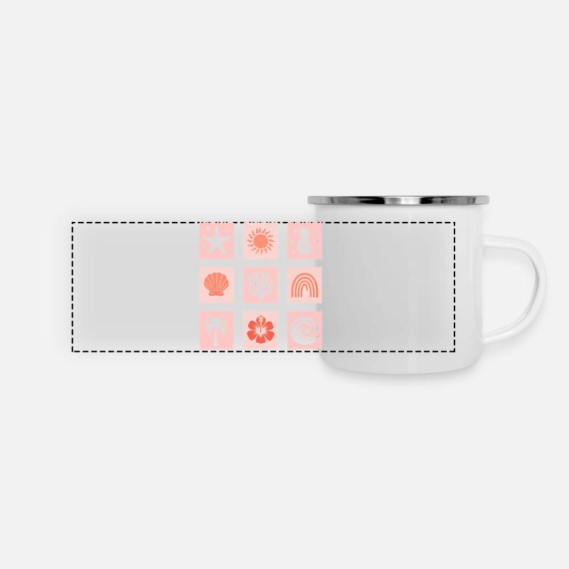 Nature Stamps Collage - Panoramic Camper Mug - white