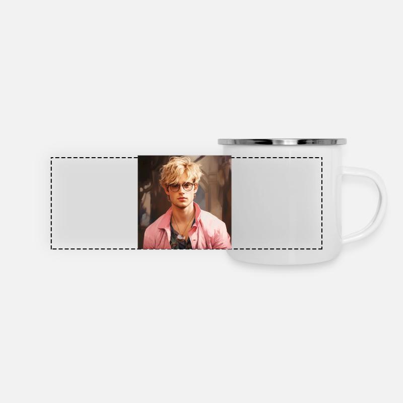 Pastel portrait in surfer look - Panoramic Camper Mug - white